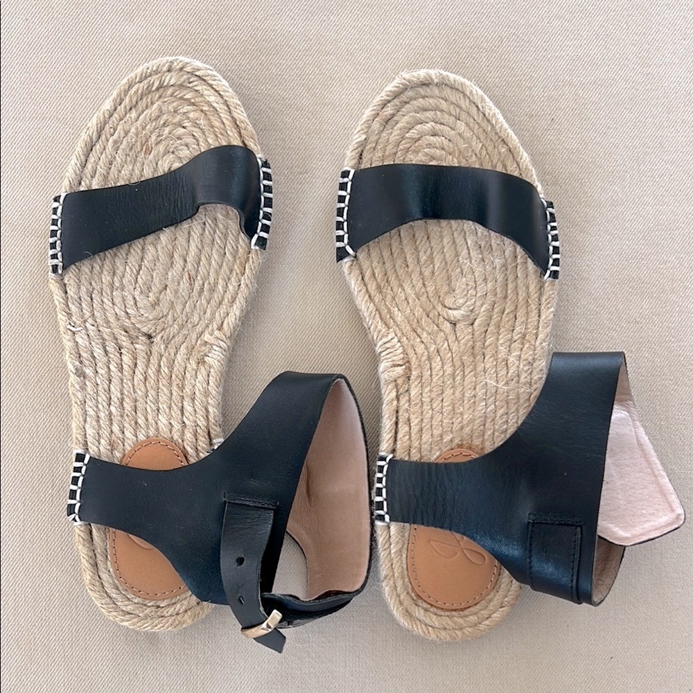 Joie Black Leather Women's Espadrille